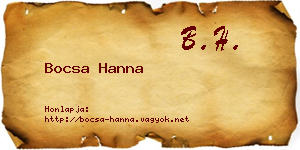 Bocsa Hanna névjegykártya